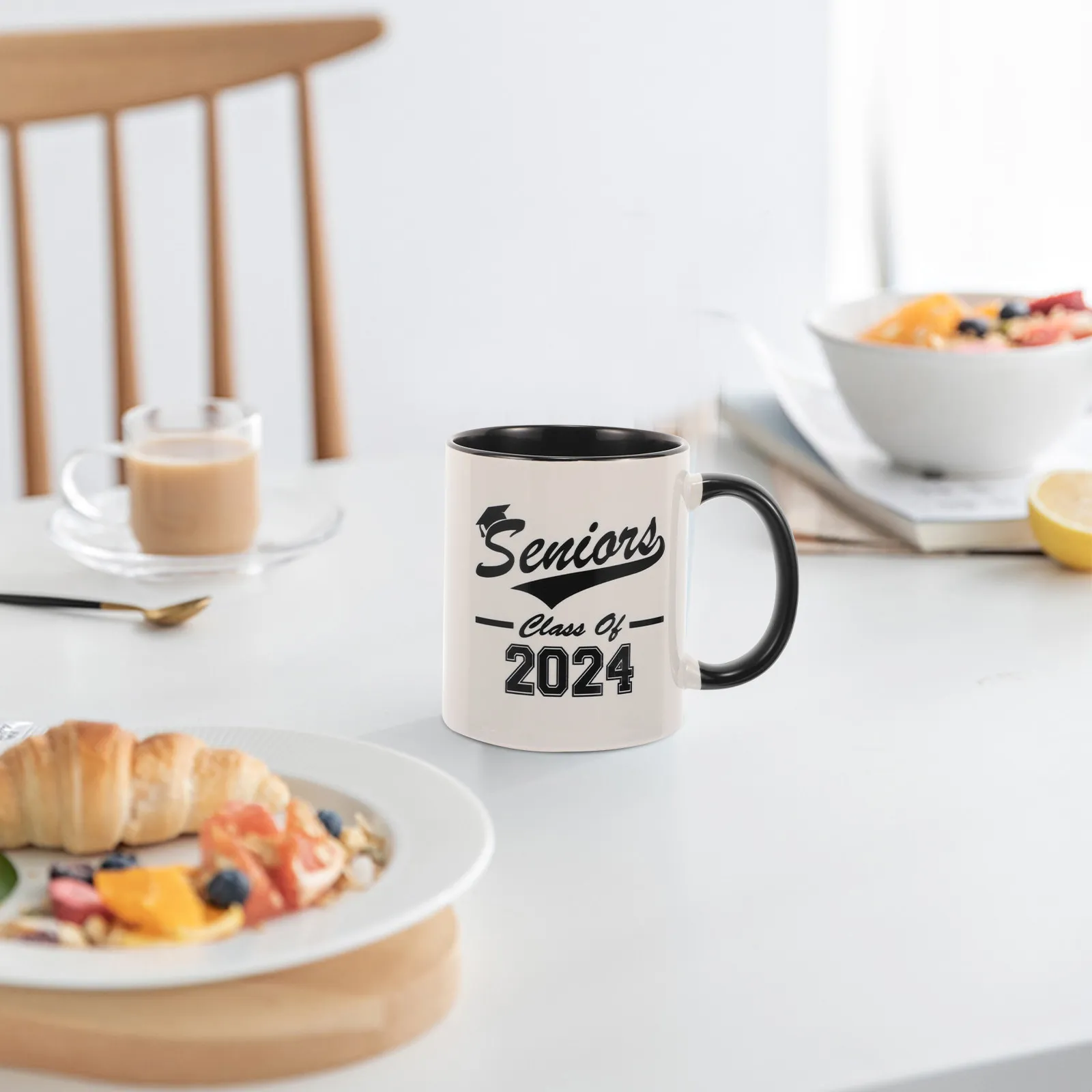 Ceramic Graduation Mug Class of 2024 Coffee Cup Large Opening Handle Graduation Party Gift Class of 2024 Coffee Mug