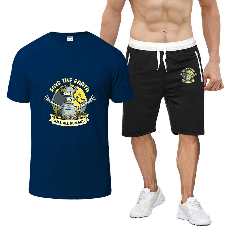 

Save the Planet Kill All Humans Graphic Daily Summer Quick Dry Moisture Wicking Breathable Short Sleeve T-Shirt Pants Suits