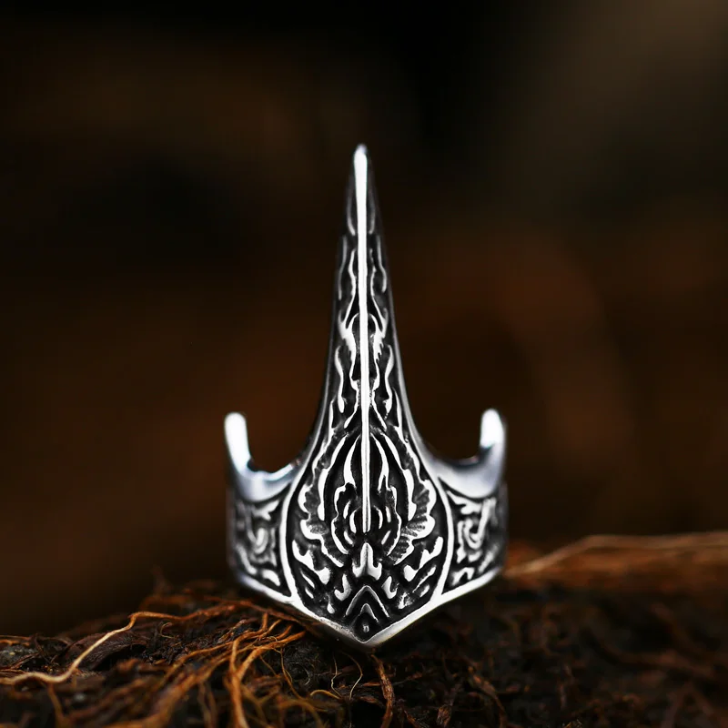 steel soldier vintage Punk olecranon viking amulet  Ring men Stainless Steel personality exqusite 316l steel Jewelry Ring