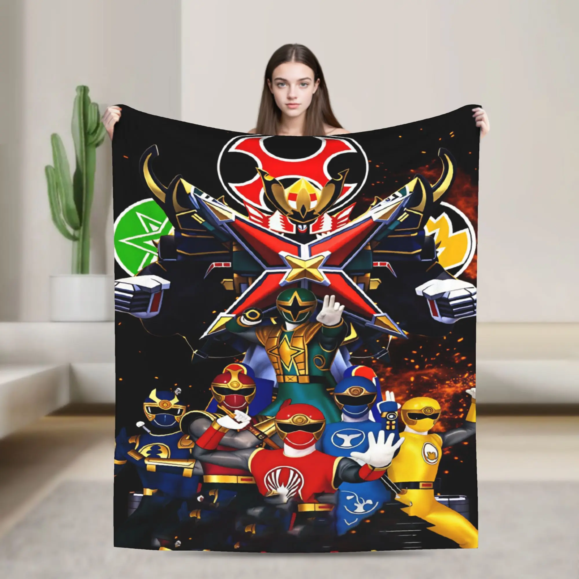 Super Sentai Blanket  Warm Soft Comfortable Plush Bedding Throws For Home Decor Travel Office Flannel Bedspread Bed Cover
