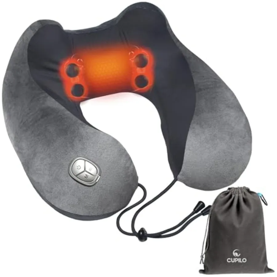 

Portable Shiatsu Neck Massager with Heat for Pain Relief - Heated Pillow for Travel Office Home Use - Deep Tissue Massage FSA E