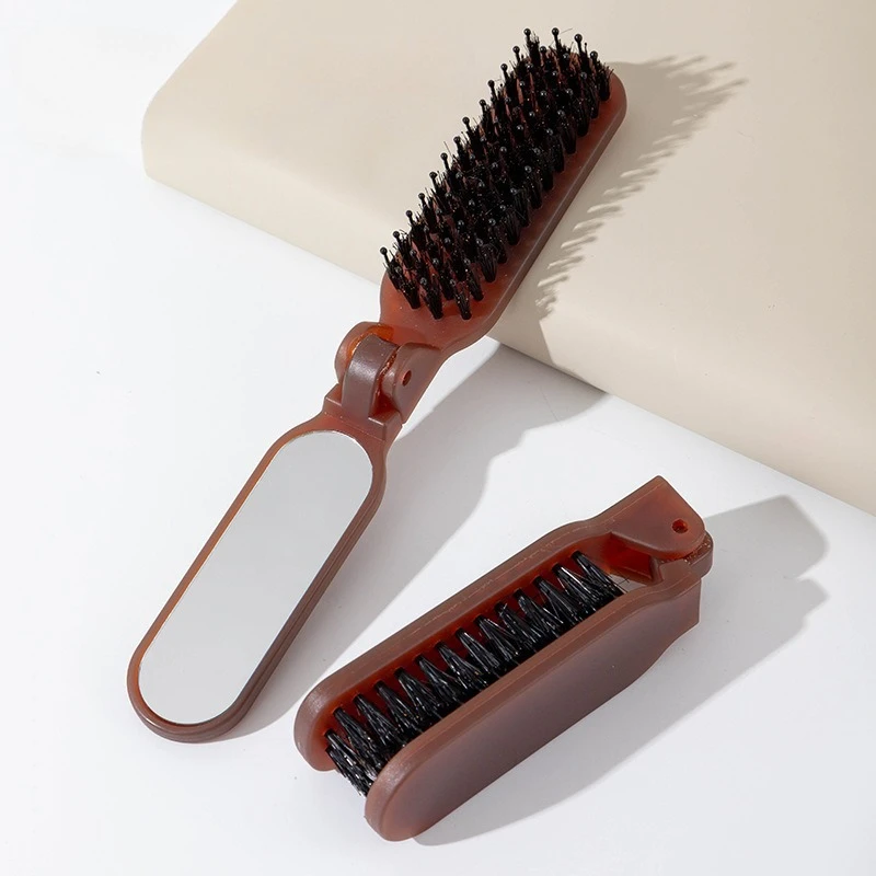 

Makeup Combs Mirror Portable Pocket Mane Bristle Hair Brush Combs Collapsible Travel Massage Comb Hair Styling Tool Salon