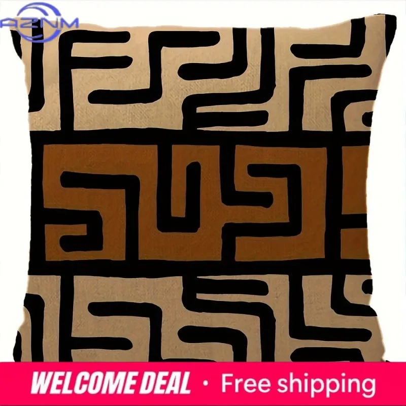 Home Decoration African Geometric Pattern Digital Print Pattern Cushion Cover Suitable For Sofa Bedroom Car Pillow Cover