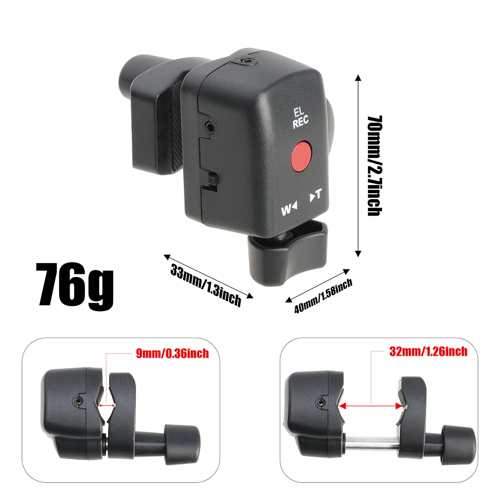 FOTGA Camcorder Wired Zoom Remote Controller with 2.5mm Jack Cable for Canon Sony Panasonic Lanc