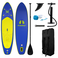 Funwater Inflatable Stand Up Paddle Board Surfboard Maximum Load 190KG Stand Up 350X87X15CM Ultra-Light Portable Paddling Board