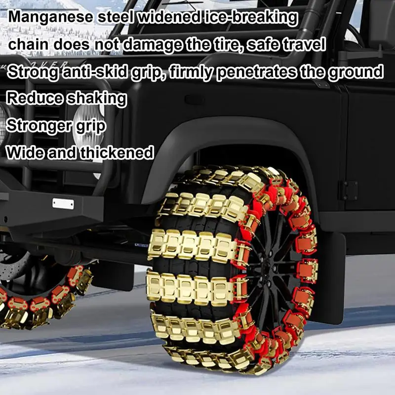 

24-33CM Car Snow Chains Thicken Dragon Claw Type Ice Grip Tire Chains Thicken SUV Rain Tire Chains Traction Chain For Snow Ice