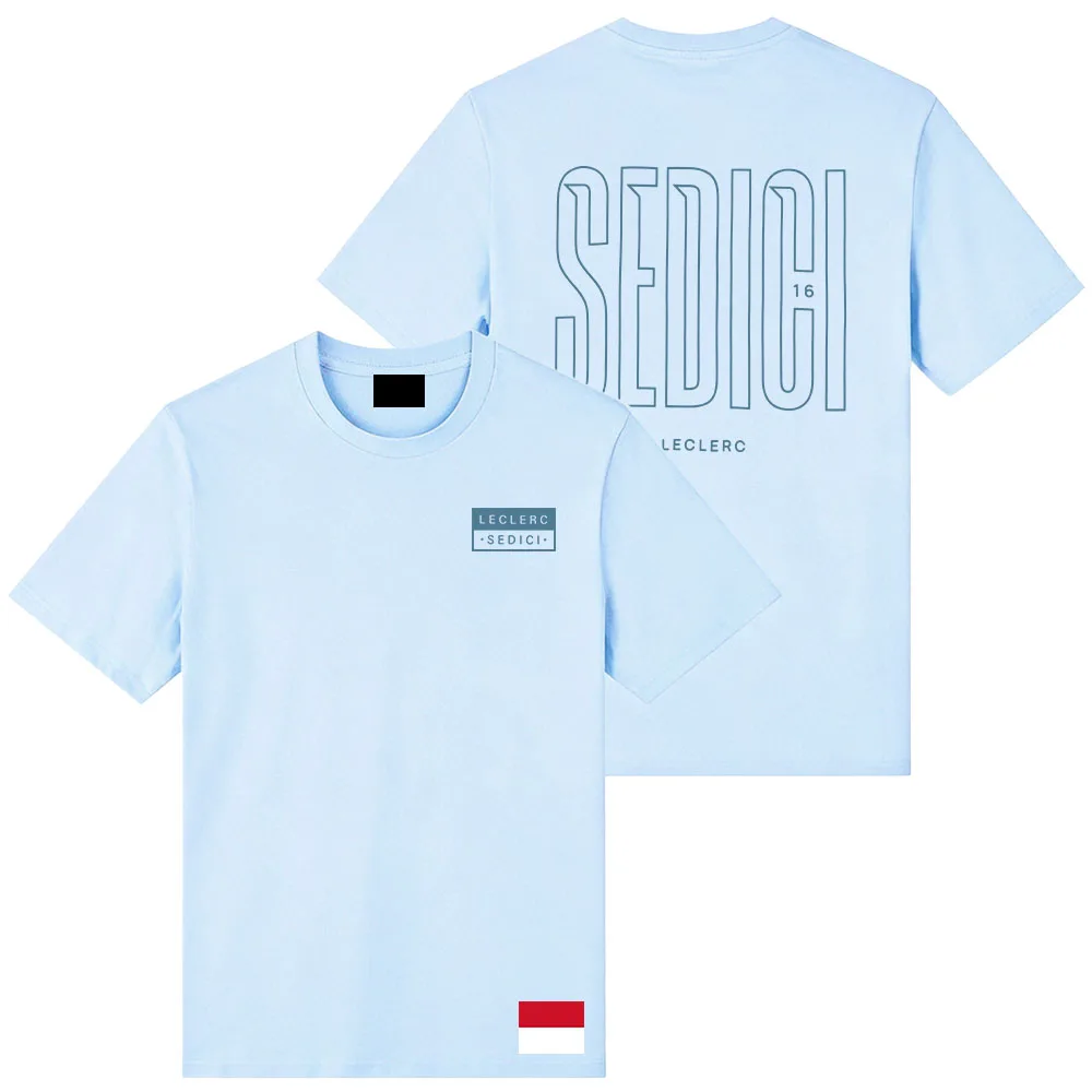 Футболка SEDICI TEE Charles No.16 Leclerc, хлопковая летняя футболка с короткими рукавами и круглым вырезом, модные футболки унисекс, уличная одежда, рубашка гонщика