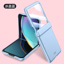 For Motorola Razr 40 Ultra Case Matte Skin-Friendly With Glass Film Folding Hinge All-Inclusive Protective Shockproof Hard Cover