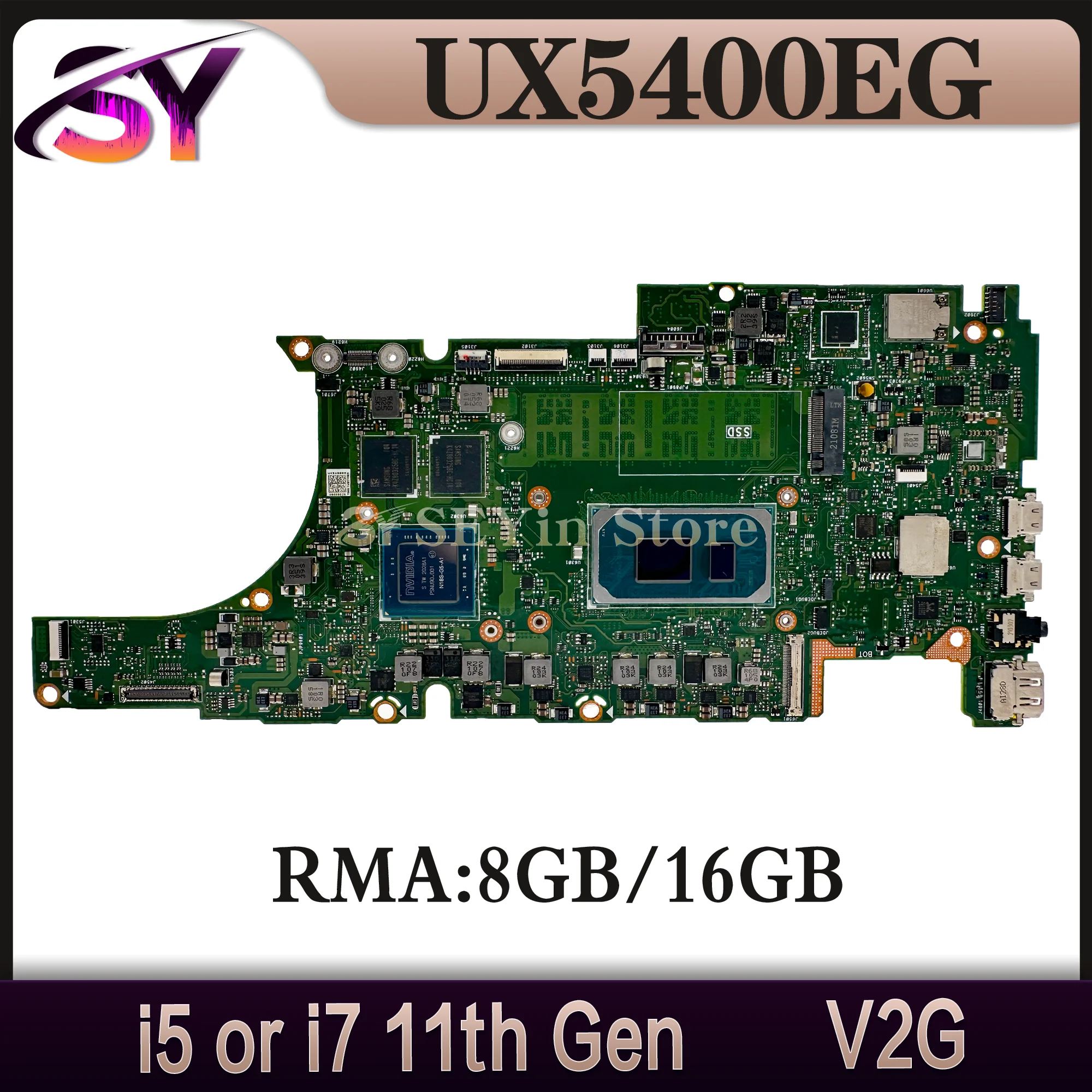 Asus,ux5400e,ux5400ea,bx5400ea,ux5400eg,rx5400eg,bx5400eg,bx5400eg,i5, i7, 11th ram,8gb,16gb,uma,v2g用ノートブックマザーボード