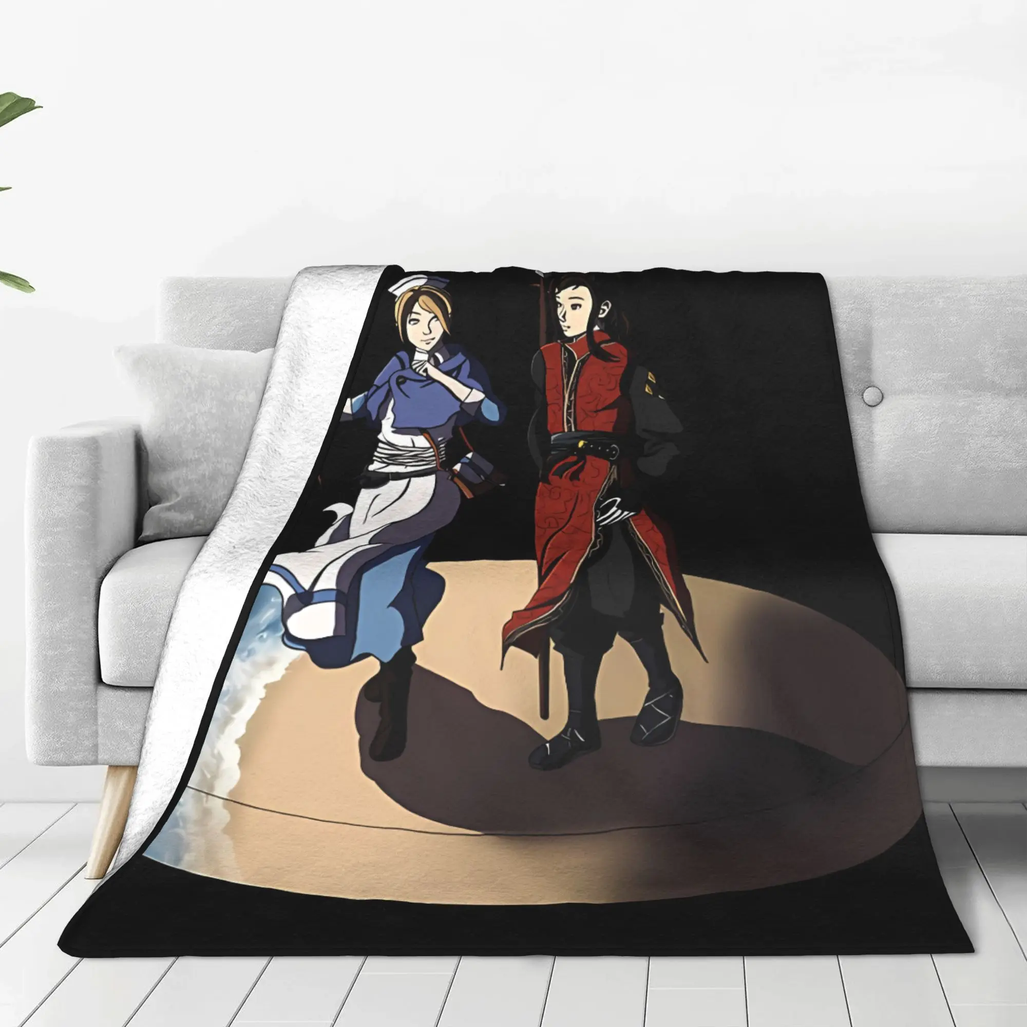 1PC Home Cutecore Dual Swordsman Pair Octopath Traveler Blanket Super Cosy Plush Home Living Room Sofa Halloween