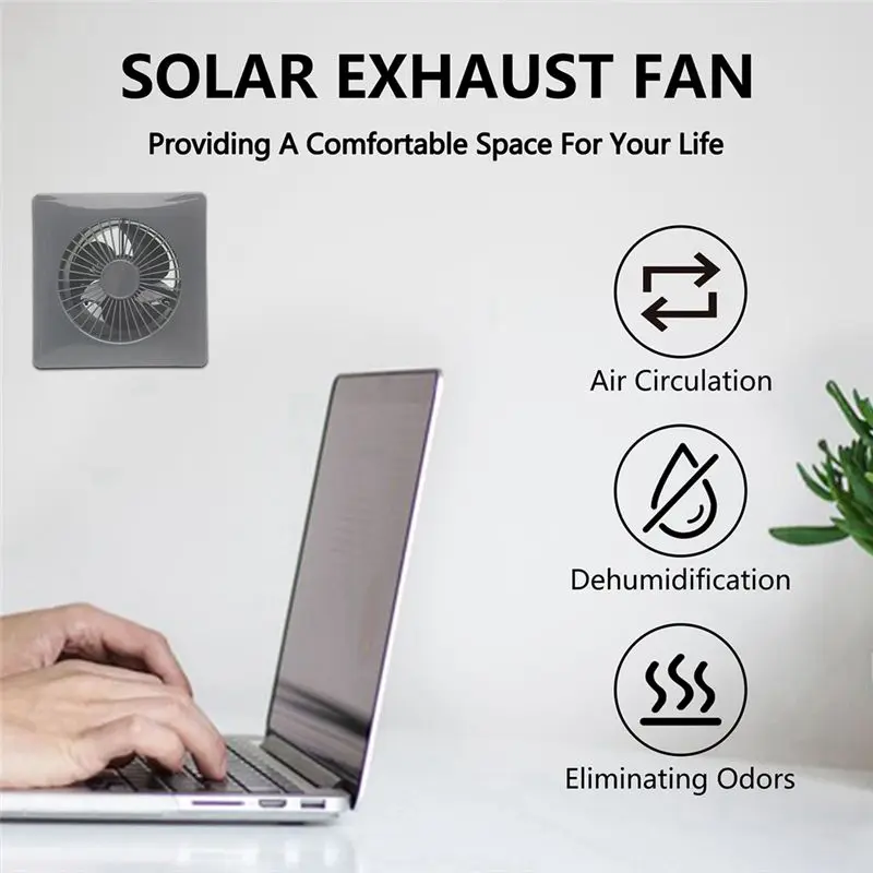 M02K-New Energy 4-Inch High-Speed Solar Silent Fan With 8W Panel Shed Solar Exhaust Fan For Chicken Coops,Greenhouses,Sheds A