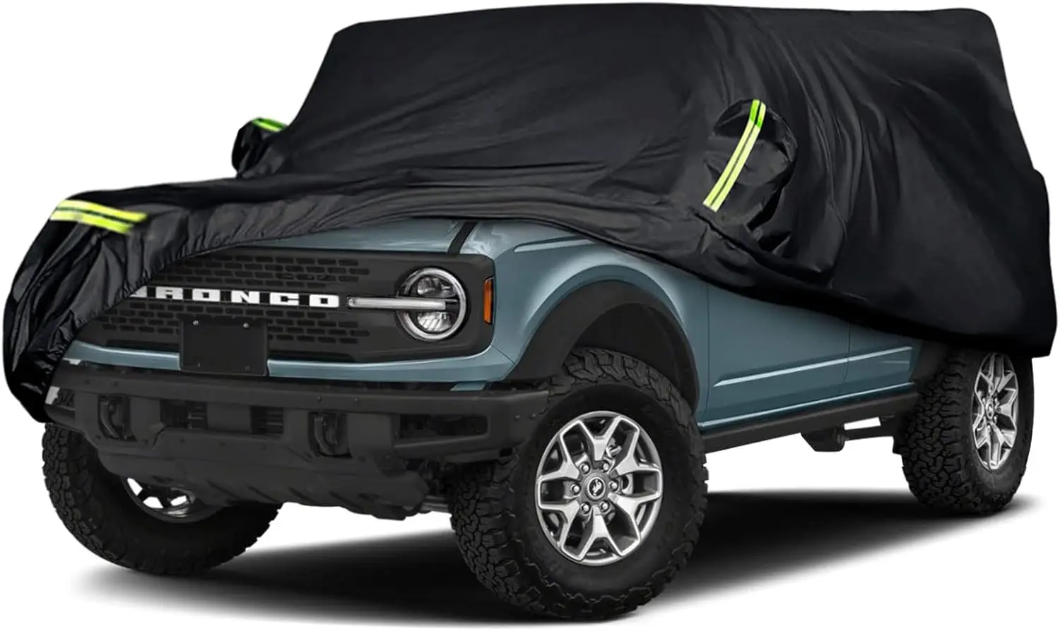 

Waterproof All-Weather Car Cover for Ford Bronco 4-Door, 6-Layer Protection with Zipper & Windproof Bands
