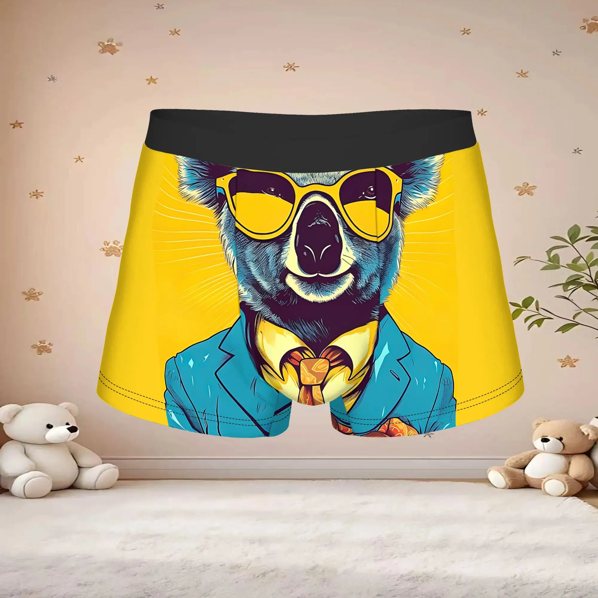1pc Popular Koala Fashion Print boxers  adults  Breathbale Panties Men's Underwear Print Shorts Boxer Briefs
