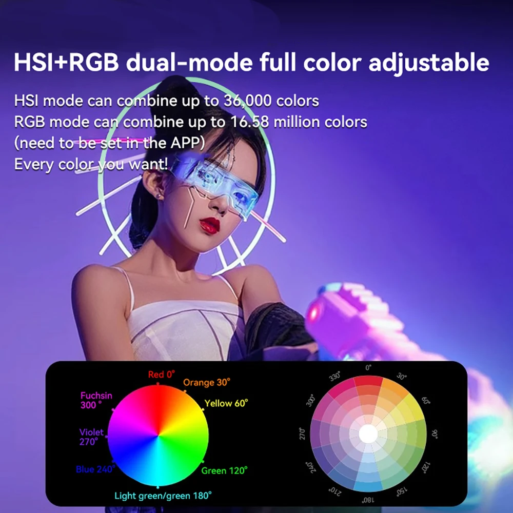 G100 RGB Portable Handheld Photography Light Portable LED Full Color 60W 100W COB Mini 2700-6500k LED Video Light