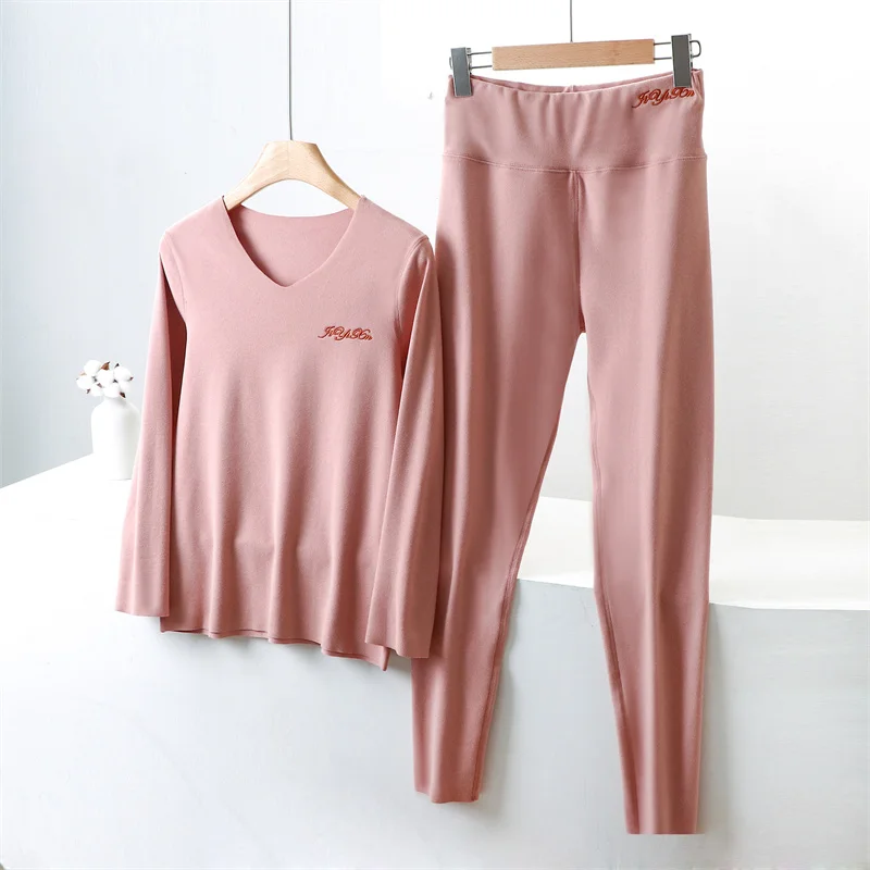 Autunno inverno aggiungi velluto Home Suit intimo termico pigiama camicia da donna Bottoming Pant Set Warm Sleepwear pigiama De Mujer