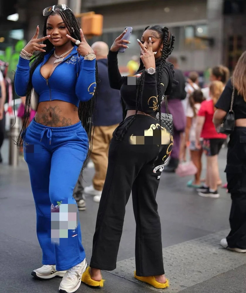 Conjuntos de 2 piezas para correr, ropa de otoño para mujer, chándal con estampado de letras a la moda, chaqueta con capucha y pantalones deportivos con cremallera, conjunto de chándal