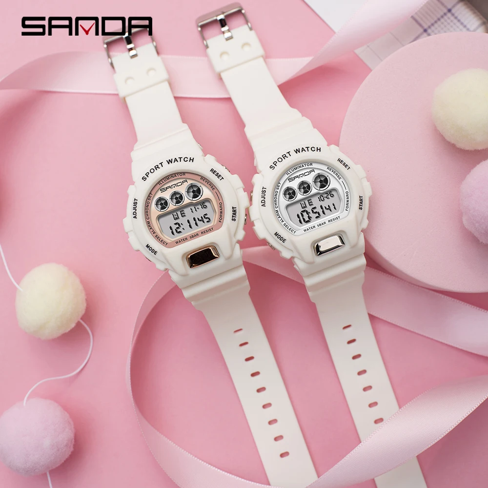 Fashion Sanda Top Brand Sport Watch Women Brands Luxury Led Digital Clock Ladies Electronic Reloj Mujer Relogio Feminino