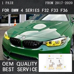 노란색 천사 눈 LED 보드, 2017-2020 BMW 4 시리즈 F32 F33 F36 M4 DRL 멀티 컬러 조명, 63117493227 63117493228 7493228