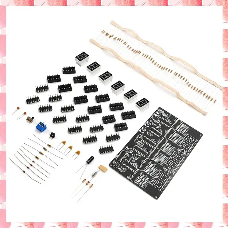 JAJA DC 4.5V-5.5V 6-Bit Digital Circuit Clock Kit Electronic Clock Teaching And Training Welding Production DIY Spare Parts