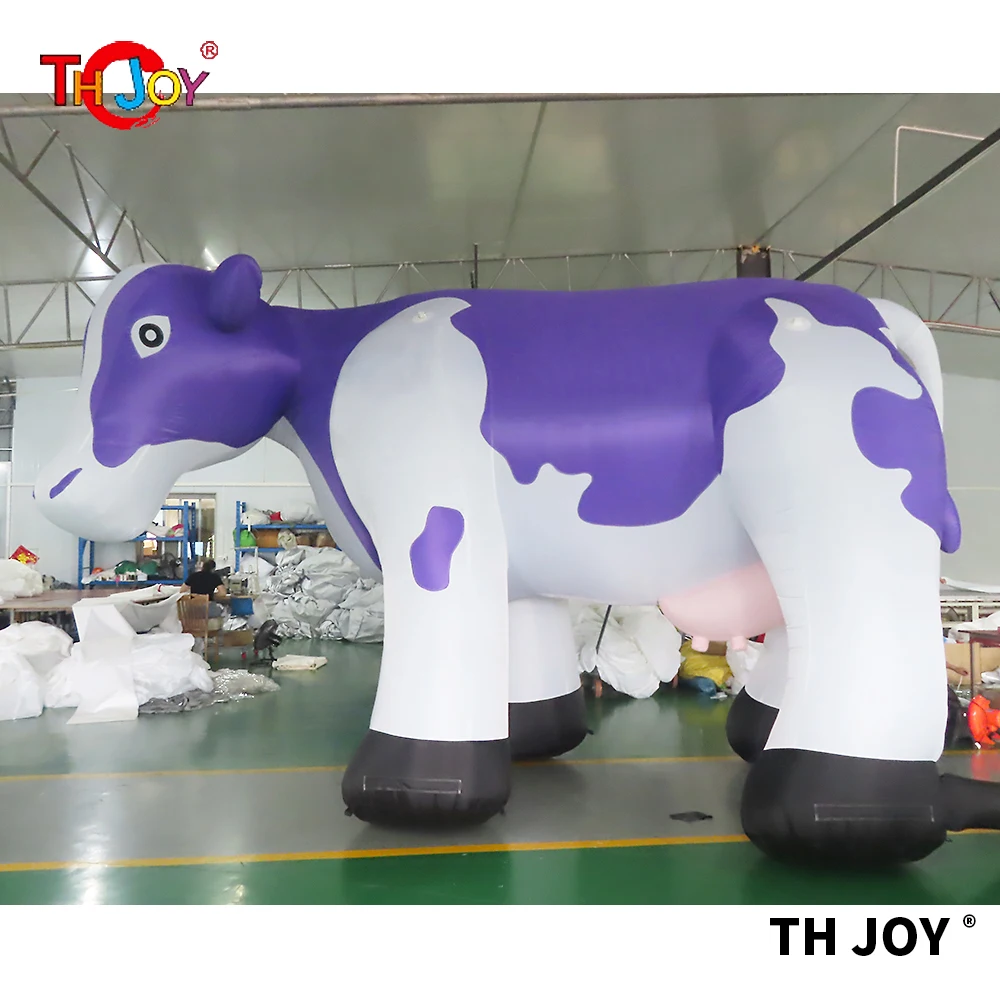 6m 20ft long Custom twist neck purple cow giant inflatable Dutch dairy cows inflatable Cattle bull for advertising