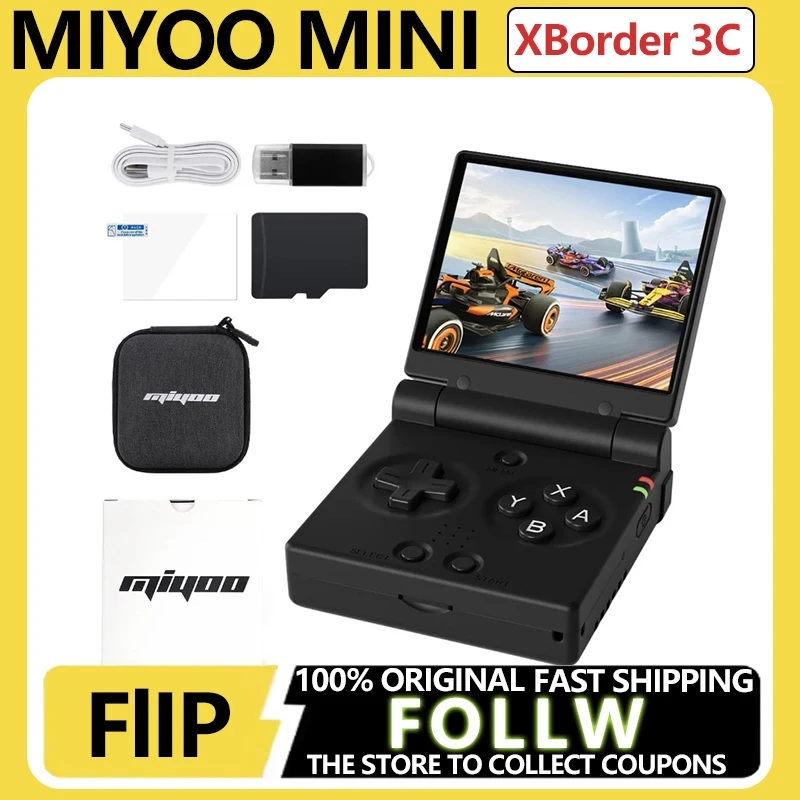 MIYOO Mini Flip Retro Handheld Game Console With New Hinge 2.8''IPS Screen Portable Video Game Consoles Emulator Classic Gaming
