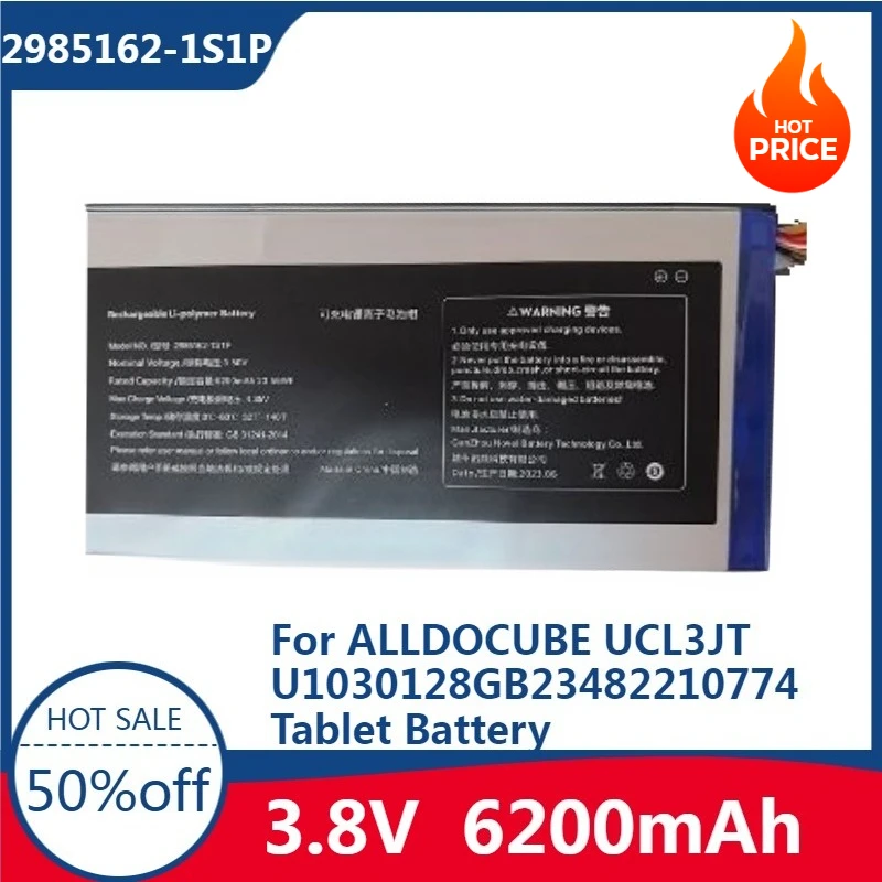 

New High-quality High-Quality 3.8V 6200mAh Battery for ALLDOCUBE UCL3JT U1030128GB23482210774 2985162-1S1P Tablet Battery