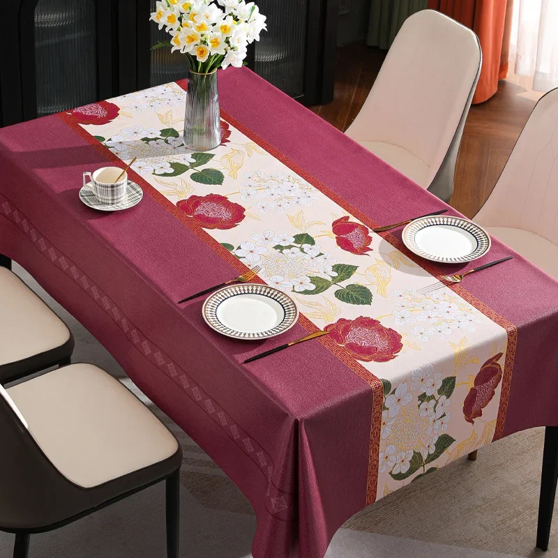 1pc Classical PVC Tablecloth Rectangel Waterproof Oilproof Antifoiling Table Cloth Dining Table Cover 140x200cm
