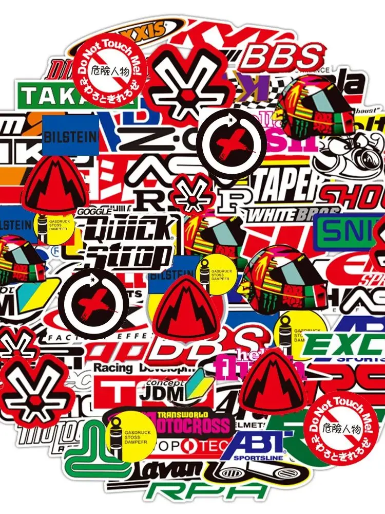 AliExpress Kpustyle 10/30/50/100pcs JDM Racing Car Logo Stickers for Laptop Bicycle Motorcycle Luggage Waterproof Graffiti Decals Sticker Kids Toys