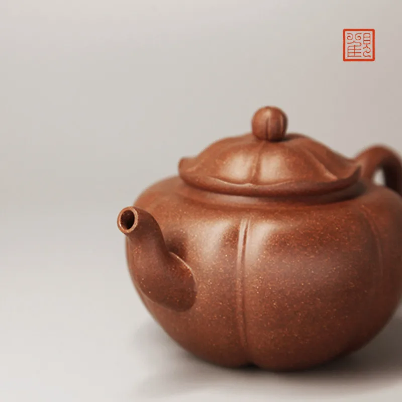 Guanfu Museum Ruyi Lotus Purple Clay Pot Yixing Raw Ore Purple Sand Bottom Trough Clear Oolong Tea Iron Guanyin Pu'er Tea Set Te