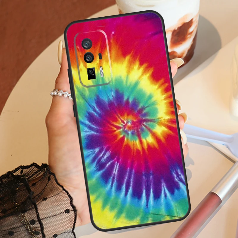 Colorful Tie Dye Rainbow Hippie Art Case For POCO X3 X5 F5 Pro M5 M5s F4 X4 GT F3 Xiaomi 11T 12T 13T 13 Pro 12 Lite 12X Coque