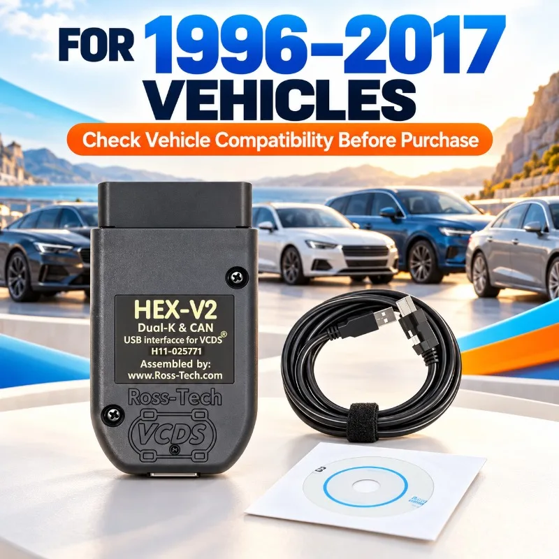 VAG COM HEX-V2 Scanner Neuestes Modell V25.3 Version Mehrsprachiges OBD2 Diagnosegerät VCDS Werkzeugkabel für Audi/Skoda/Volkswagen Fahrzeuge
