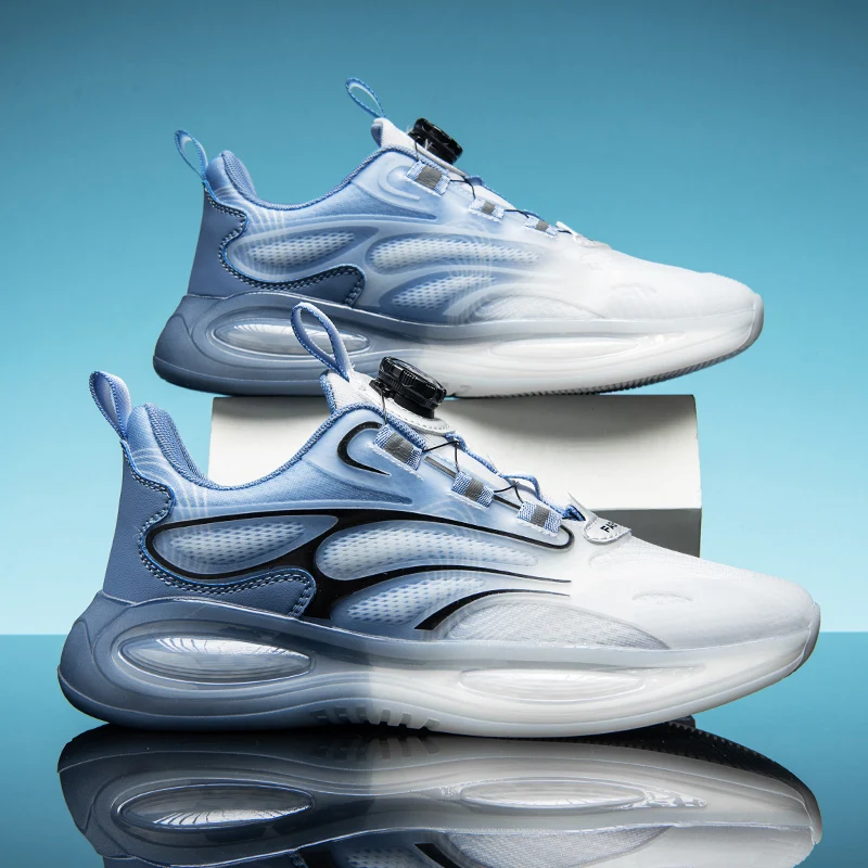 

Men Sports Shoes New Rotating Buckle Convenient Breathable Wear-resistant Outdoor Walking Shoes Soft Comfort Flat Running Shoes