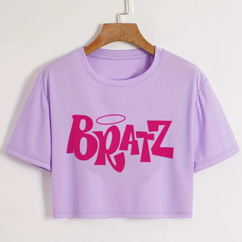 

Модная укороченная футболка с круглым вырезом и принтом Y2K, облегающий укороченный топ с короткими рукавами, весна-лето, женская одежда