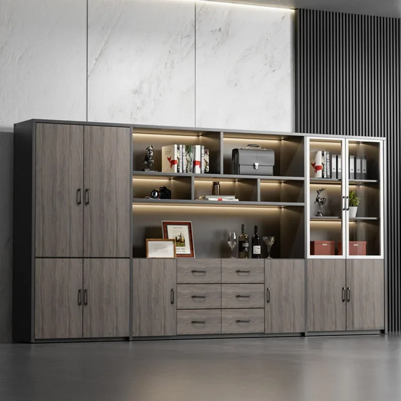 Display Glass Filing Cabinet Italian Open Modern Compact Office Cupboards Vertical Drawers Comodas Con Cajones Storage Furniture