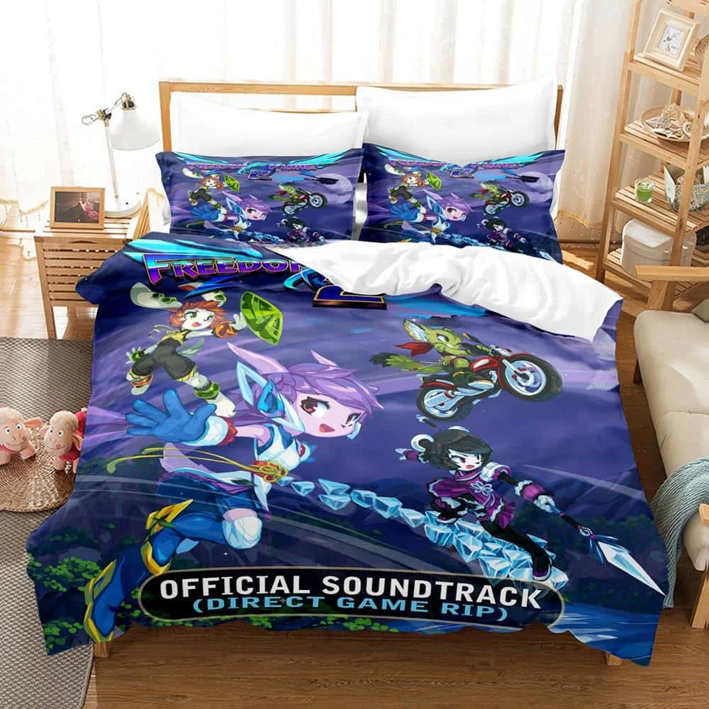 

New Game Freedom Planet Bedding Set Duvet Cover Comforter Bed Set Quilt Cover Pillowcase King Queen Twin Size Boys Girls Adult