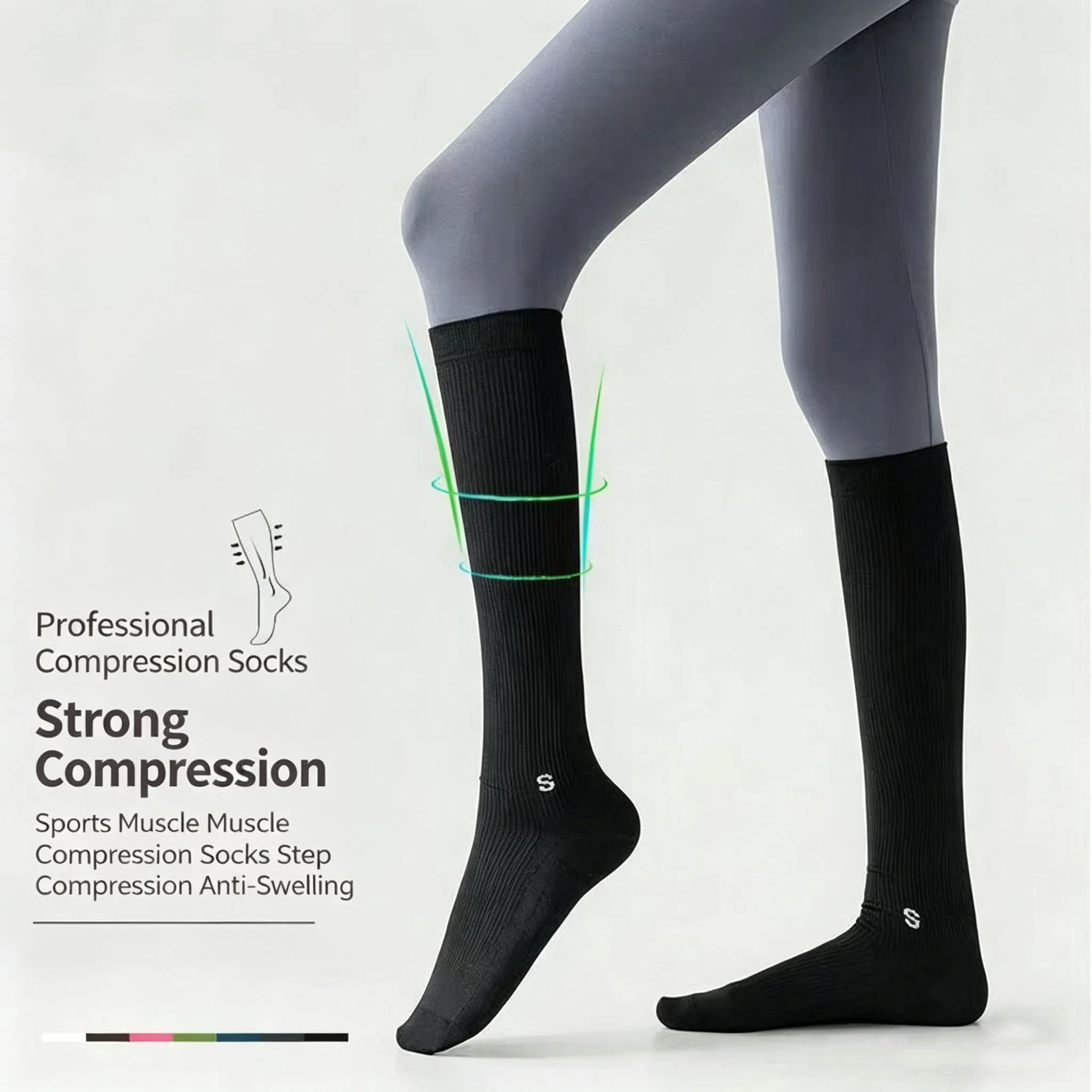 Professional Sports Compression Calf Socks for Women, Breathable Pressure Socks for Running, Jump Rope, Fitness, Summer Slimming gallery 1