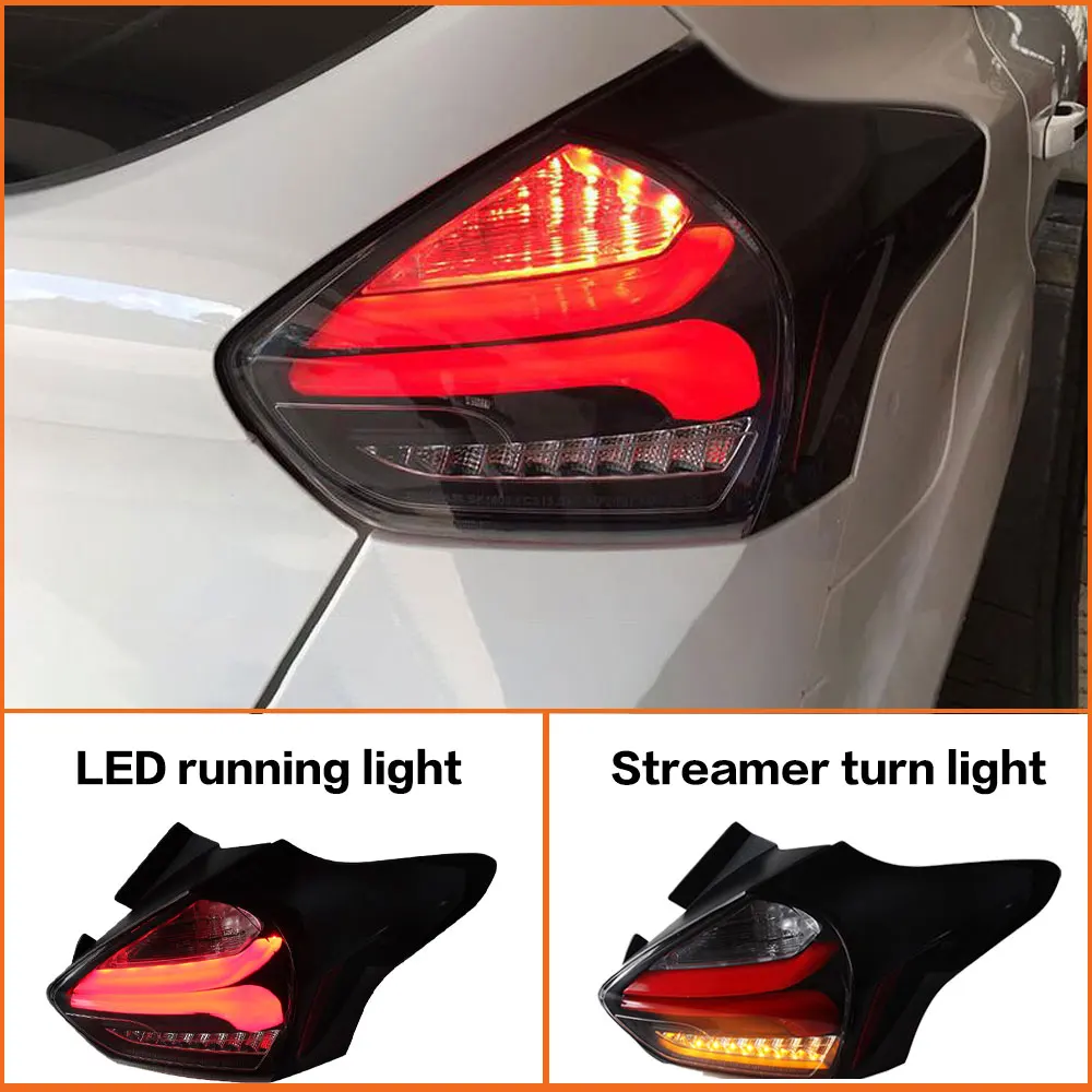 Taillights for Ford Focus 2015-2018 LED DRL Tail Lamp Running Streamer Turn Signal Rear Reverse Brake Light Replacement