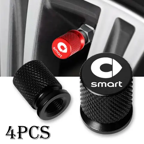 4pcs 자동차 타이어 밸브 캡 알루미늄 타이어 휠 스템 커버 Smart Fortwo Forfour 451 453 450 452 454 Roadster Coupe 용 방진