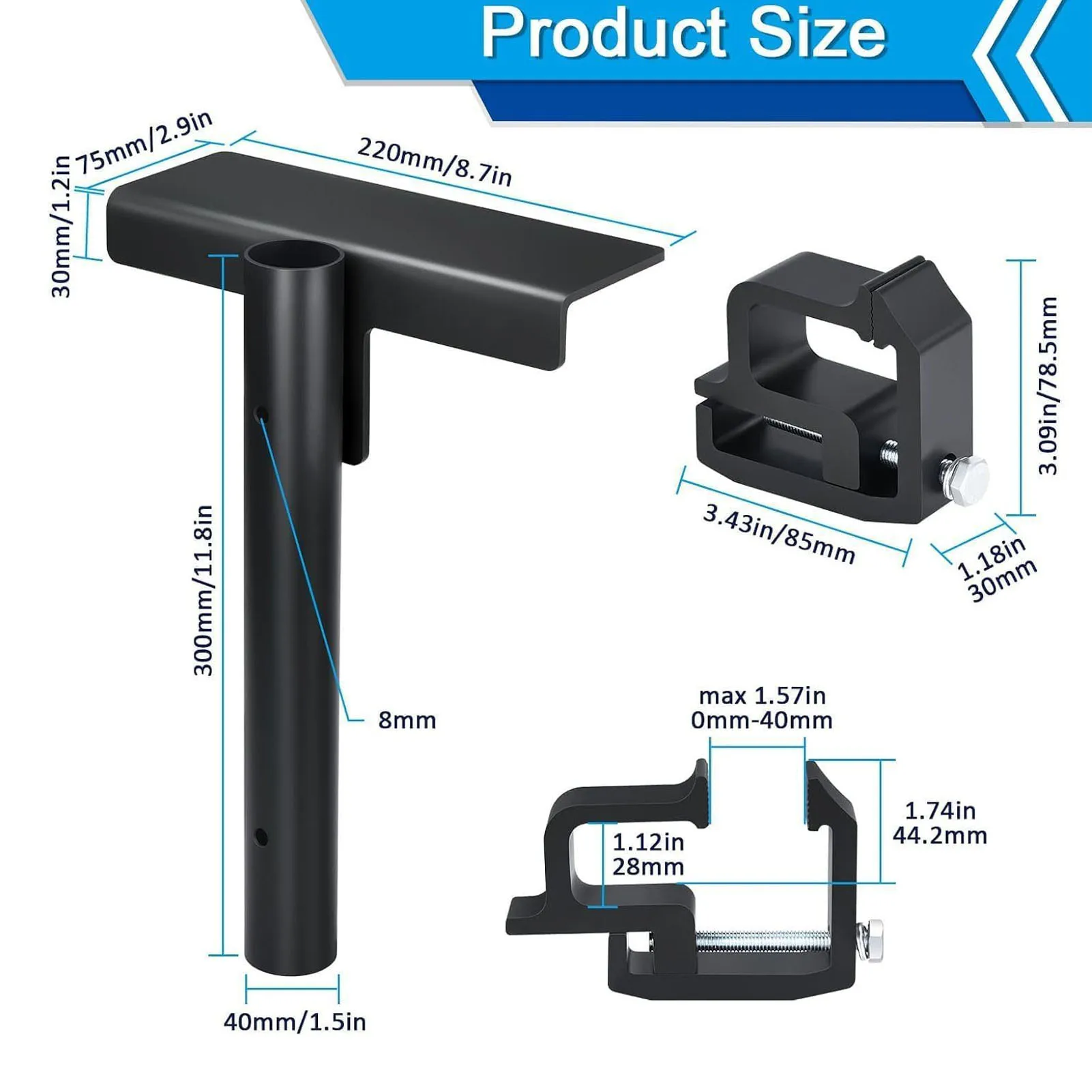 Side Flag Pole Mount Kit Versatile Rusting Proof Hitch Flagpole Mount High Strength Easy Installation with 2 Knob Screws for RV