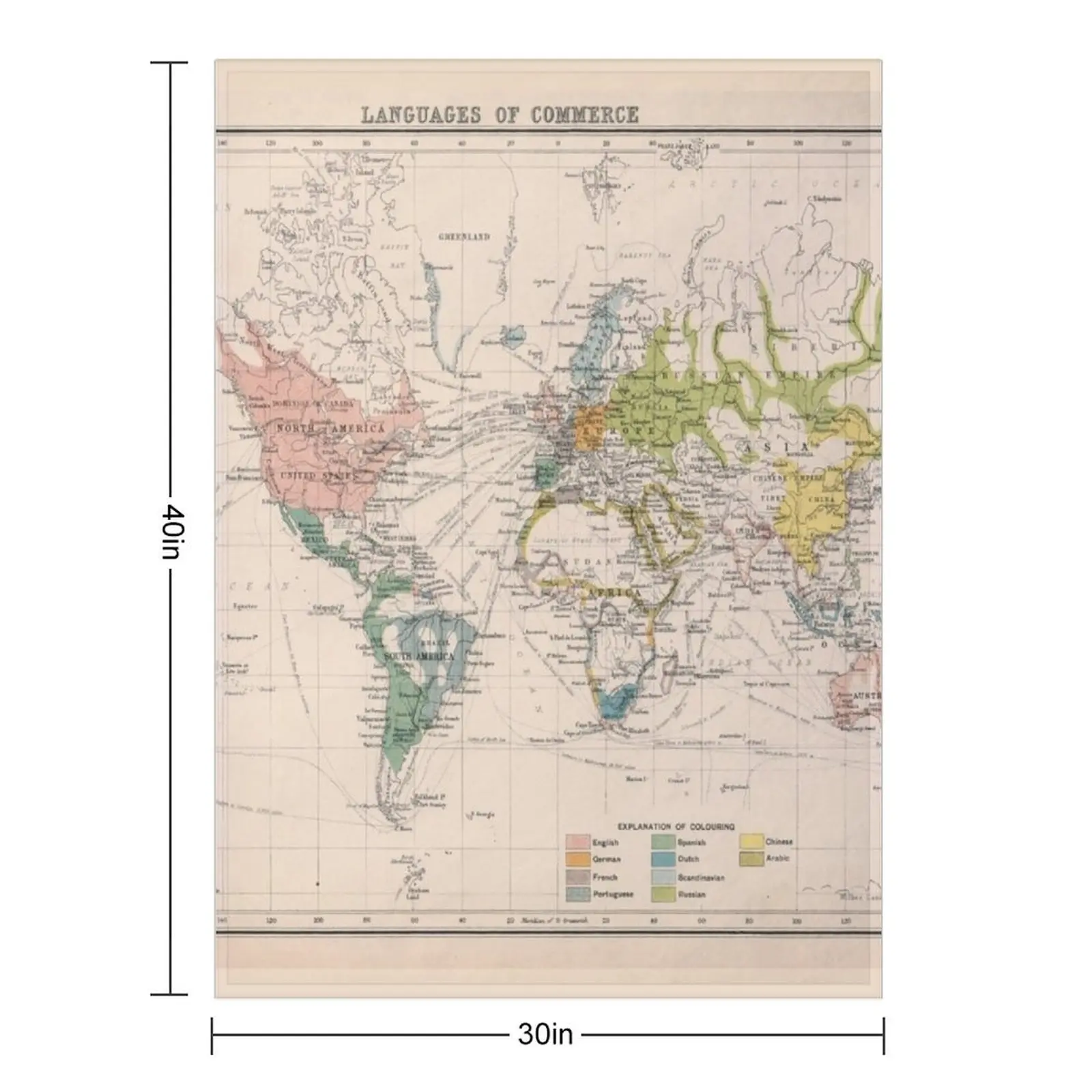 Old World Language Map (1907) Vintage Global Linguistic Atlas Throw Blanket Travel Designers Bed Retros Blankets