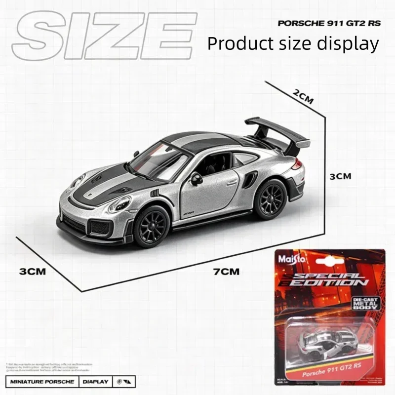 Maisto 1:64 Scale Porsche 911 GT2 RS Diecast Alloy Car Model Simulation Supercar Collection Decoration Kids Toy Gift