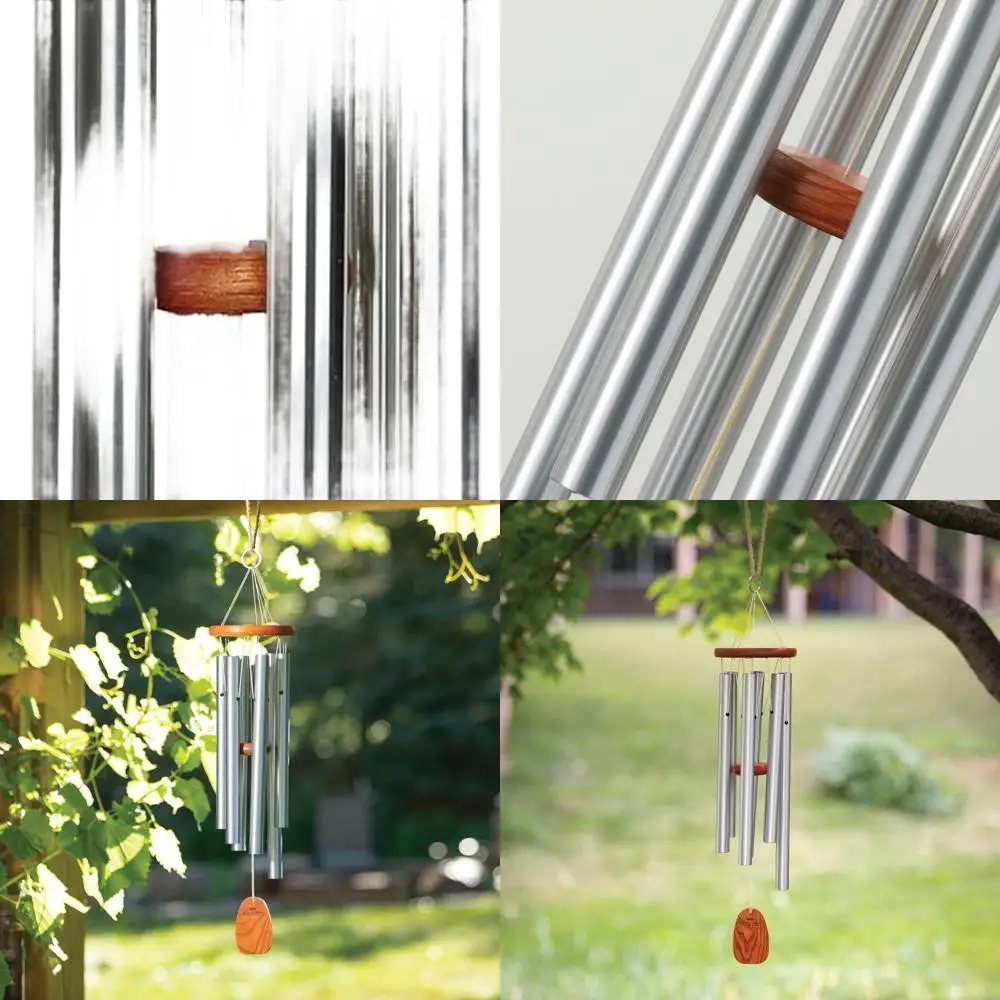 

24 средних серебряных уличных колокольчиков — патио, крыльцо, садовый декор, мемориальный подарок для близких