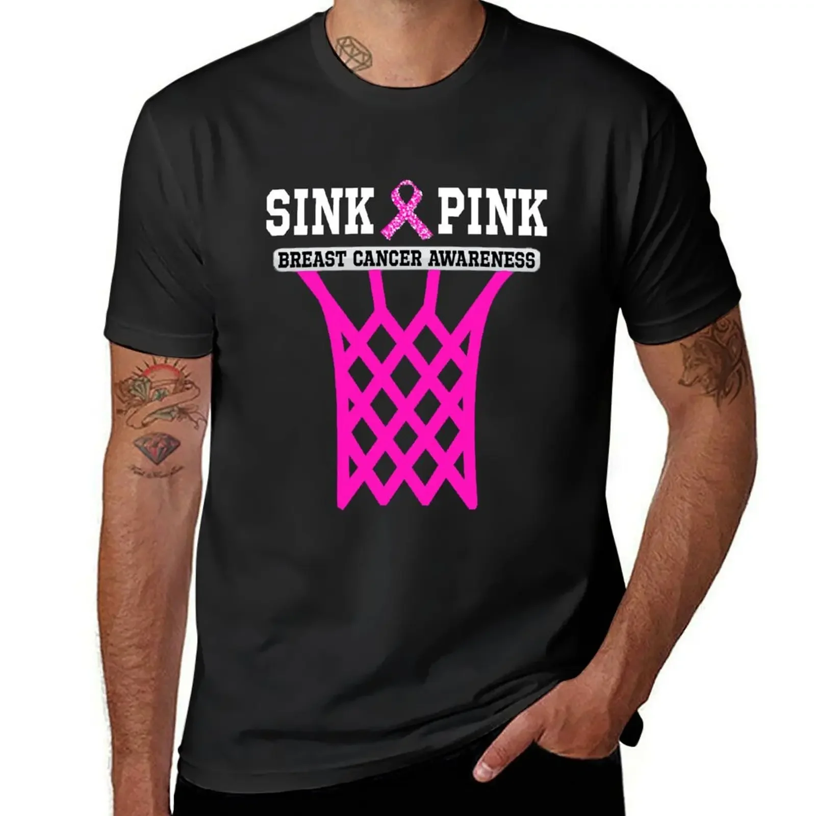 Sink Pink Breast Cancer Awareness T-Shirt customizeds boys whites anime t shirts shirts men graphic