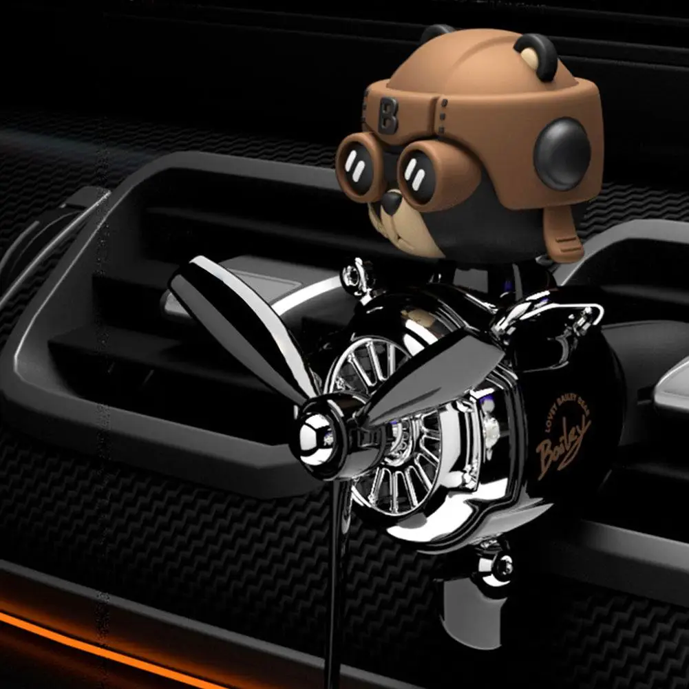 Car Air Freshener Smell In The Styling Vent Perfume Diffuser Bear Pilot Rotating Propeller Fragrance Air Fresheners Clip Parfum image 2