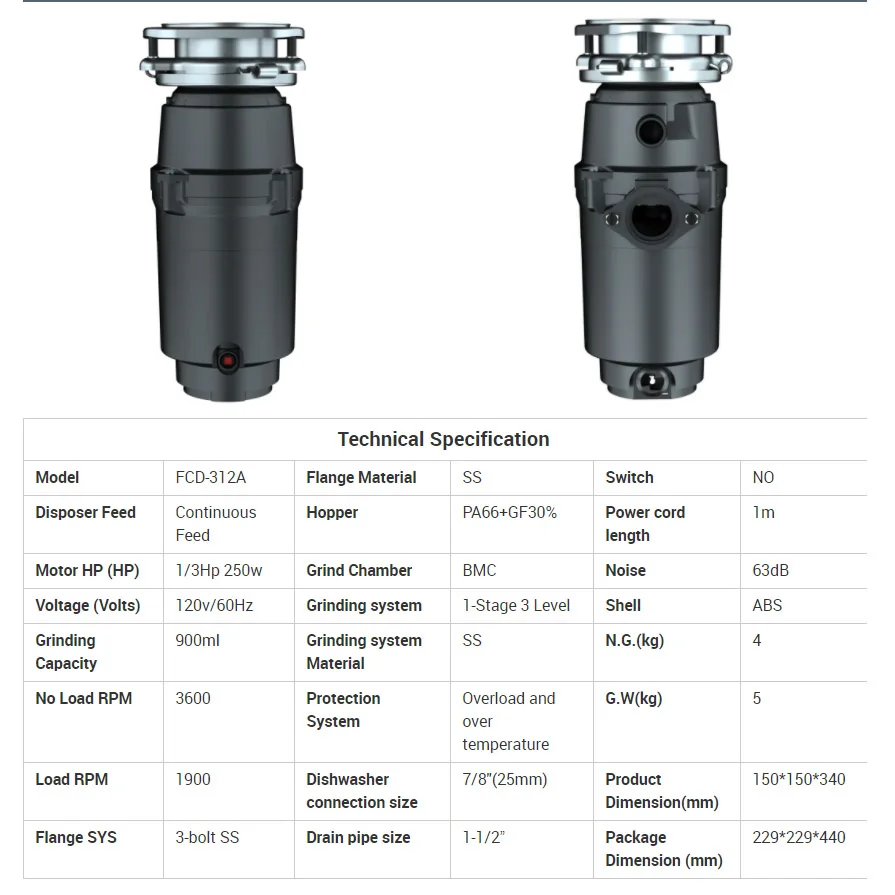 Origin China Smart Garbage Disposer Portable Garbage Disposal Equipment