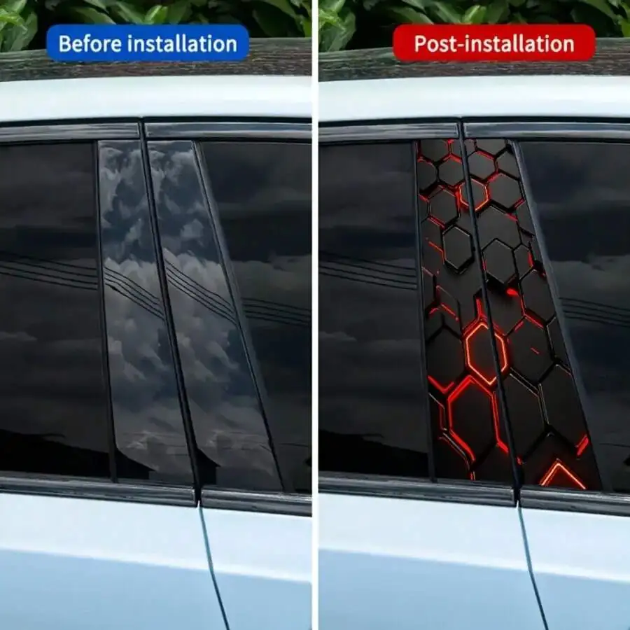 

Set Of 2 Checkered Pattern Car Stickers, Suitable For All Vehicle Types, Waterproof And Scratch-Resistant Vinyl Decorative