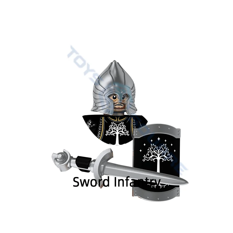 The Captain Sword Infantry Archer Spearman Model Blocks MOC Bricks Set Gifts Toys For Children KT1014
