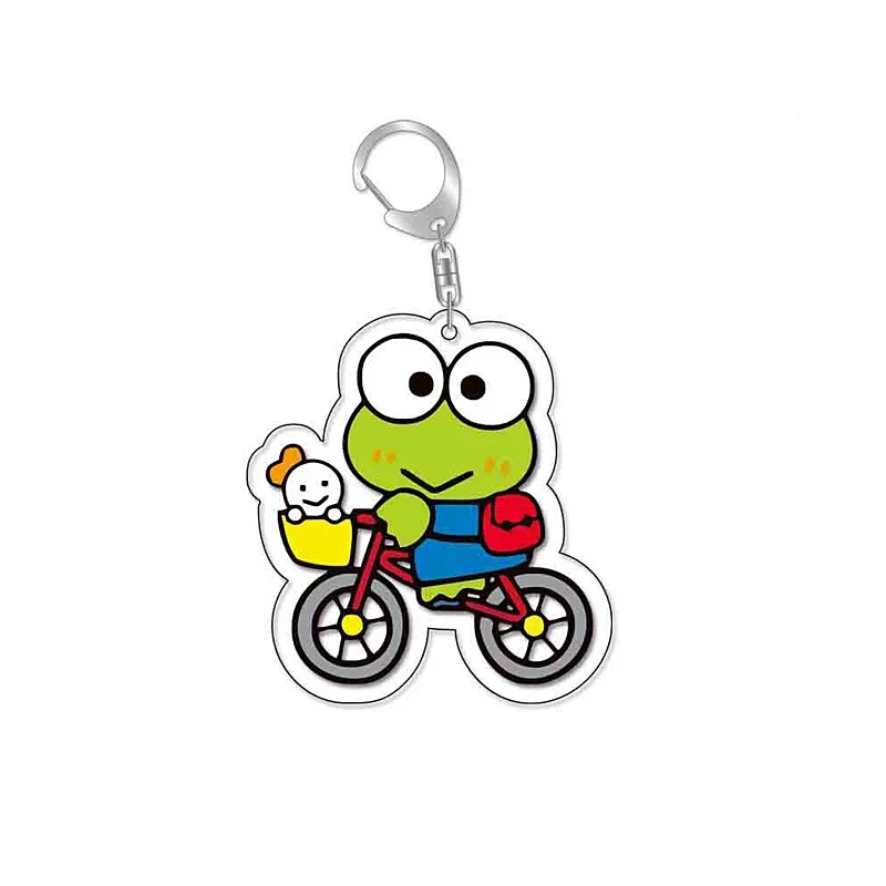 MINISO Sanrio Keroppi Cute Cartoon Frog Keychain Kawaii Keyring Bag Parts & Trendy Gift