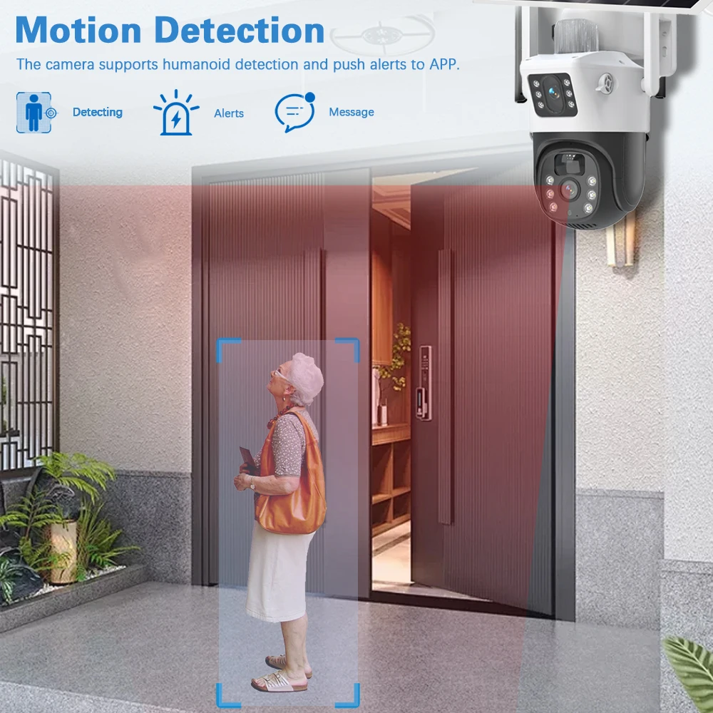 8MP 4K Dual Lens Solar  Wifi Security Cameras Wireless Outdoor WaterproofTracking Detection CCTV Monitoring Low Power EseeCloud