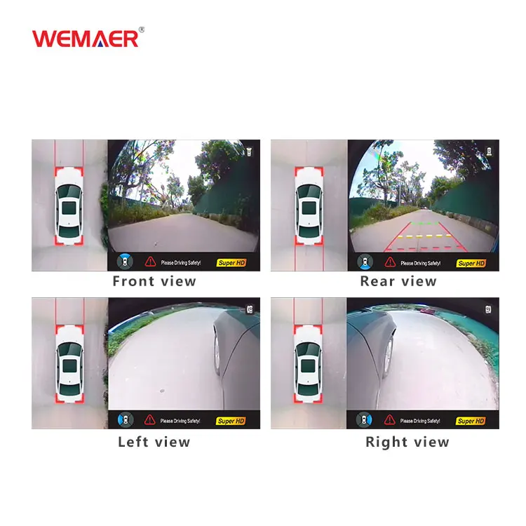 Wemaer Car Accessories Hisilicon 2D Universal Split Machine 2D 360 Panoramic Driving Assist System Car 360 Degree Camera